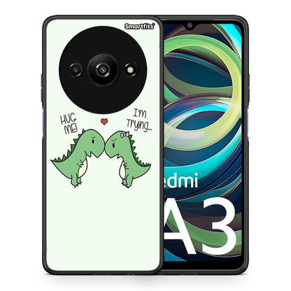 Θήκη Xiaomi Redmi A3 Rex Valentine από τη Smartfits με σχέδιο στο πίσω μέρος και μαύρο περίβλημα | Xiaomi Redmi A3 Rex Valentine case with colorful back and black bezels