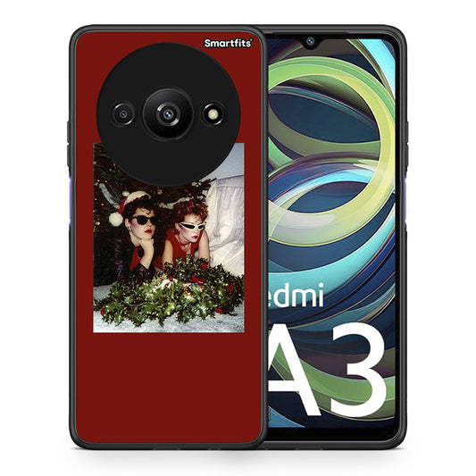 Θήκη Xiaomi Redmi A3 Waiting For Xmas από τη Smartfits με σχέδιο στο πίσω μέρος και μαύρο περίβλημα | Xiaomi Redmi A3 Waiting For Xmas case with colorful back and black bezels