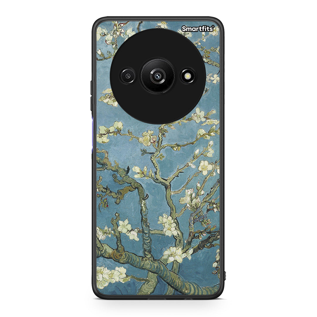 Xiaomi Redmi A3 White Blossoms θήκη από τη Smartfits με σχέδιο στο πίσω μέρος και μαύρο περίβλημα | Smartphone case with colorful back and black bezels by Smartfits