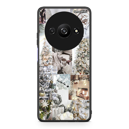 Xiaomi Redmi A3 White Christmas θήκη από τη Smartfits με σχέδιο στο πίσω μέρος και μαύρο περίβλημα | Smartphone case with colorful back and black bezels by Smartfits