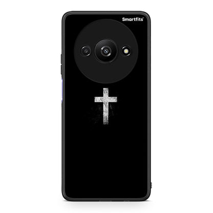 Xiaomi Redmi A3 White Cross θήκη από τη Smartfits με σχέδιο στο πίσω μέρος και μαύρο περίβλημα | Smartphone case with colorful back and black bezels by Smartfits