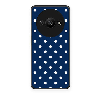 Θήκη Xiaomi Redmi A3 White Small Polka Dots on Navy από τη Smartfits με σχέδιο στο πίσω μέρος και μαύρο περίβλημα | Xiaomi Redmi A3 White Small Polka Dots on Navy case with colorful back and black bezels