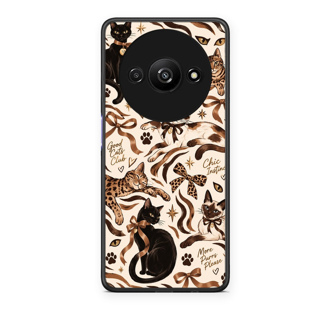Θήκη Xiaomi Redmi A3 Wild Cats and Animal Print Collage από τη Smartfits με σχέδιο στο πίσω μέρος και μαύρο περίβλημα | Xiaomi Redmi A3 Wild Cats and Animal Print Collage case with colorful back and black bezels