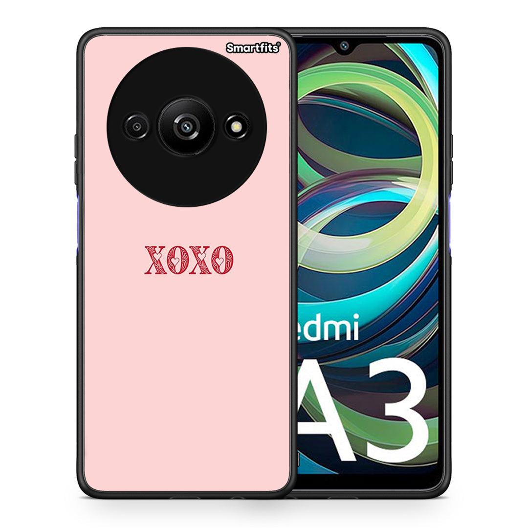 Θήκη Xiaomi Redmi A3 XOXO Love από τη Smartfits με σχέδιο στο πίσω μέρος και μαύρο περίβλημα | Xiaomi Redmi A3 XOXO Love case with colorful back and black bezels