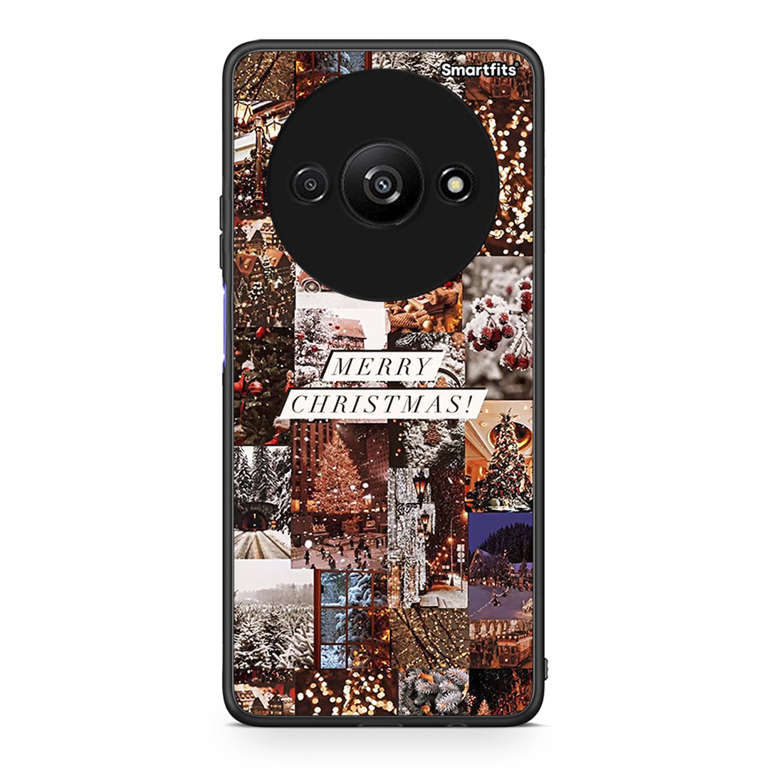 Xiaomi Redmi A3 Xmas Collage θήκη από τη Smartfits με σχέδιο στο πίσω μέρος και μαύρο περίβλημα | Smartphone case with colorful back and black bezels by Smartfits
