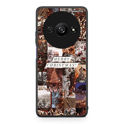 Xiaomi Redmi A3 Xmas Collage θήκη από τη Smartfits με σχέδιο στο πίσω μέρος και μαύρο περίβλημα | Smartphone case with colorful back and black bezels by Smartfits