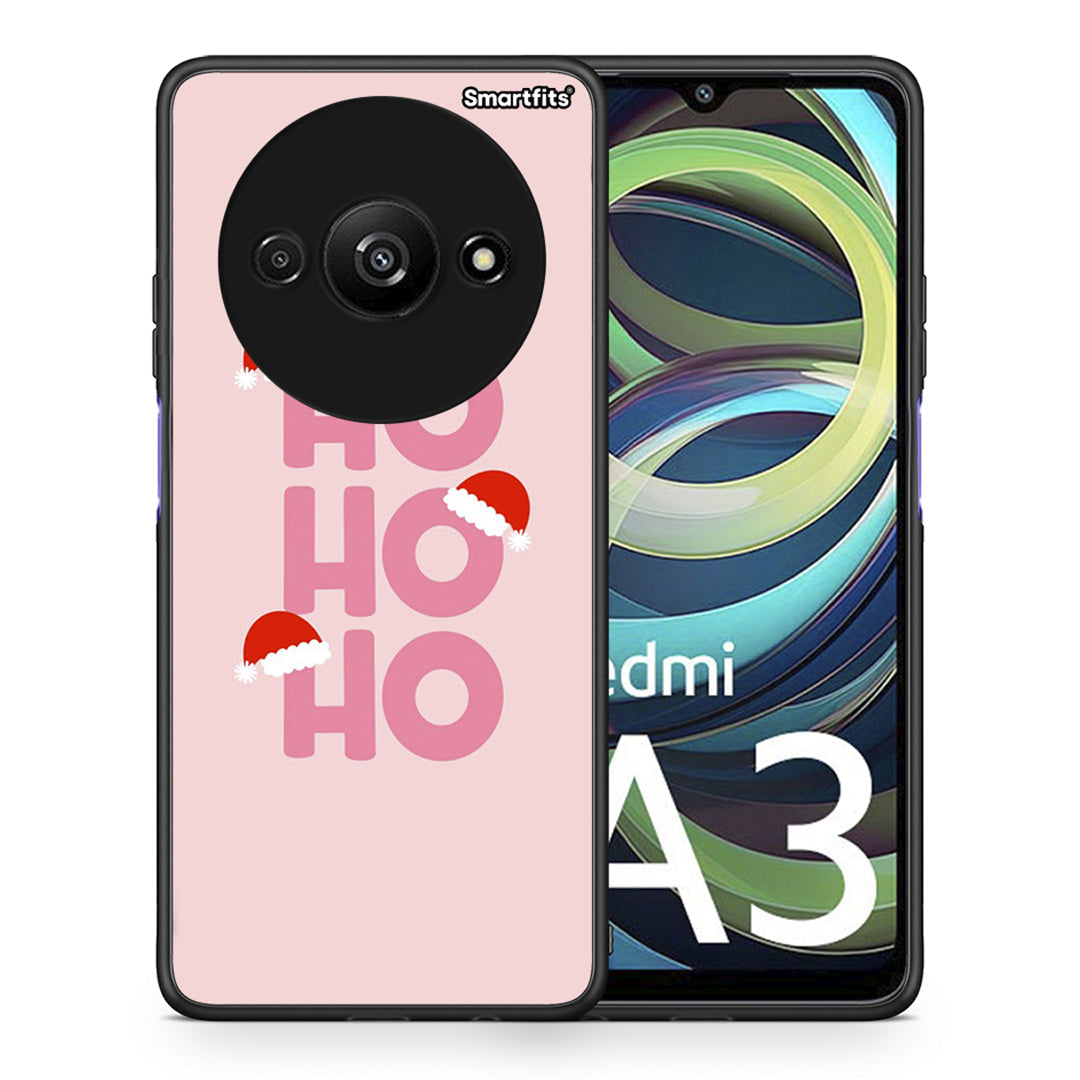 Θήκη Xiaomi Redmi A3 Xmas Ho Ho Ho από τη Smartfits με σχέδιο στο πίσω μέρος και μαύρο περίβλημα | Xiaomi Redmi A3 Xmas Ho Ho Ho case with colorful back and black bezels