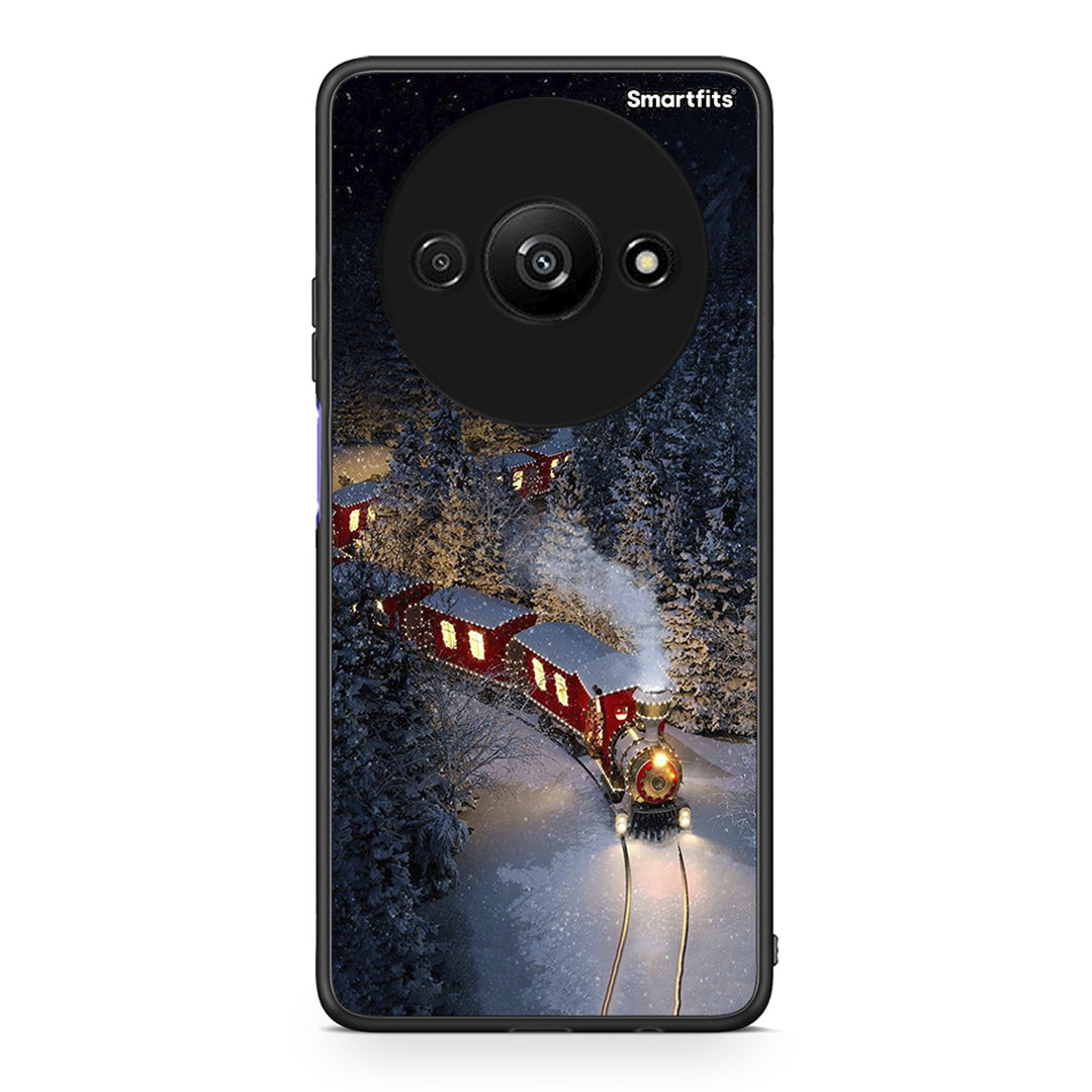 Xiaomi Redmi A3 Xmas Train θήκη από τη Smartfits με σχέδιο στο πίσω μέρος και μαύρο περίβλημα | Smartphone case with colorful back and black bezels by Smartfits