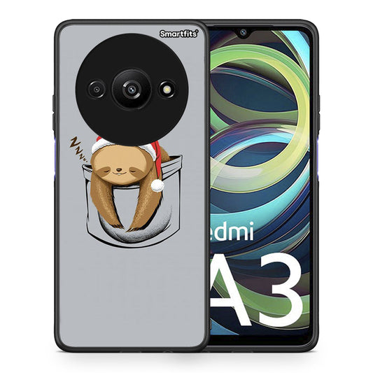 Θήκη Xiaomi Redmi A3 Xmas Zzzz από τη Smartfits με σχέδιο στο πίσω μέρος και μαύρο περίβλημα | Xiaomi Redmi A3 Xmas Zzzz case with colorful back and black bezels