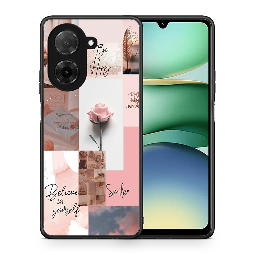 Θήκη Xiaomi Redmi A5 Aesthetic Collage από τη Smartfits με σχέδιο στο πίσω μέρος και μαύρο περίβλημα | Xiaomi Redmi A5 Aesthetic Collage case with colorful back and black bezels