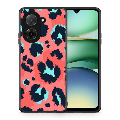 Θήκη Xiaomi Redmi A5 Pink Leopard Animal από τη Smartfits με σχέδιο στο πίσω μέρος και μαύρο περίβλημα | Xiaomi Redmi A5 Pink Leopard Animal case with colorful back and black bezels