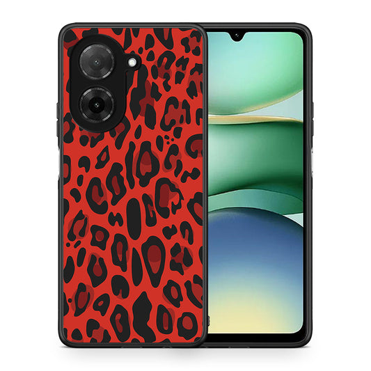 Θήκη Xiaomi Redmi A5 Red Leopard Animal από τη Smartfits με σχέδιο στο πίσω μέρος και μαύρο περίβλημα | Xiaomi Redmi A5 Red Leopard Animal case with colorful back and black bezels