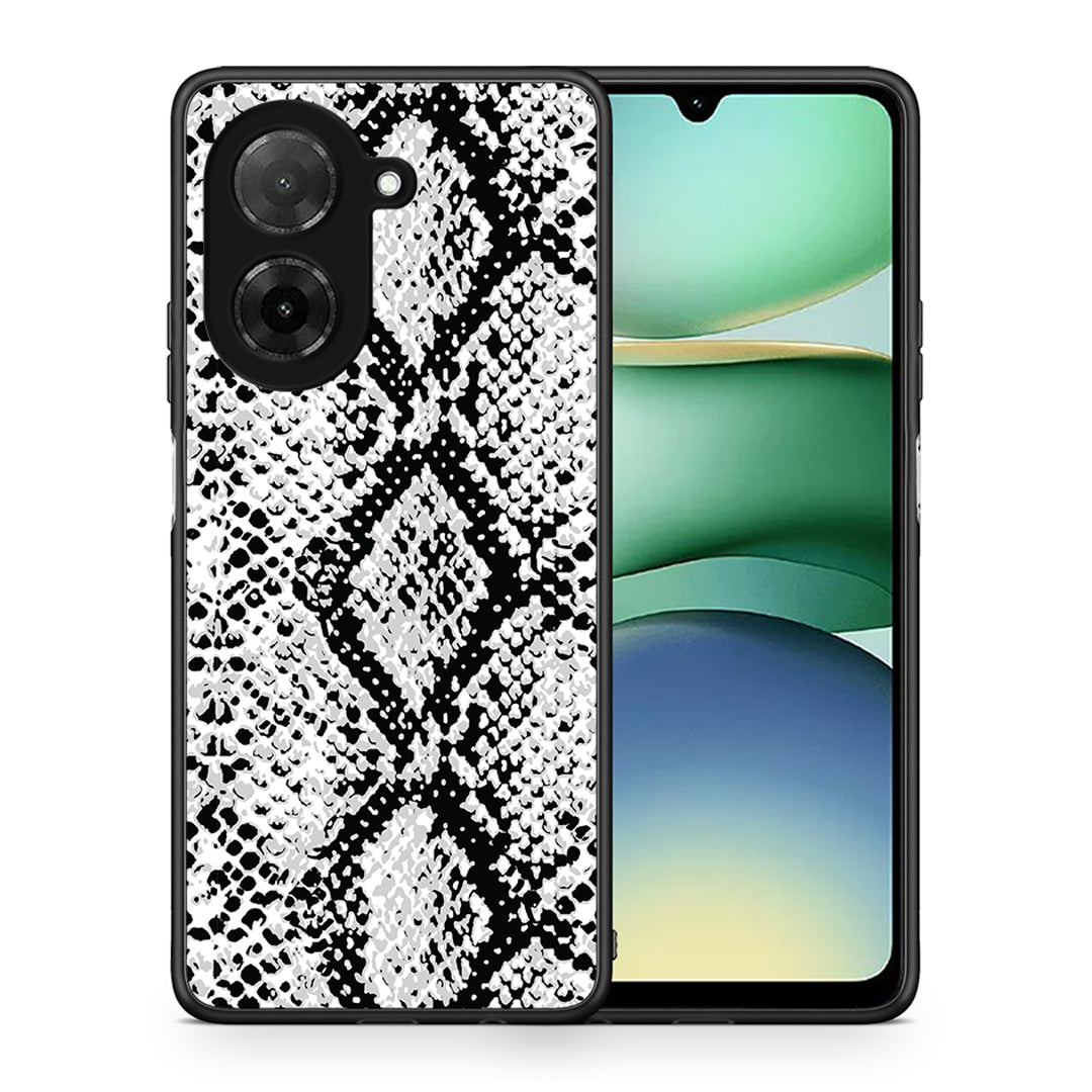 Θήκη Xiaomi Redmi A5 White Snake Animal από τη Smartfits με σχέδιο στο πίσω μέρος και μαύρο περίβλημα | Xiaomi Redmi A5 White Snake Animal case with colorful back and black bezels
