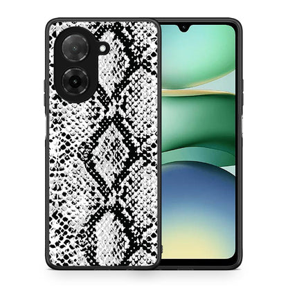 Θήκη Xiaomi Redmi A5 White Snake Animal από τη Smartfits με σχέδιο στο πίσω μέρος και μαύρο περίβλημα | Xiaomi Redmi A5 White Snake Animal case with colorful back and black bezels