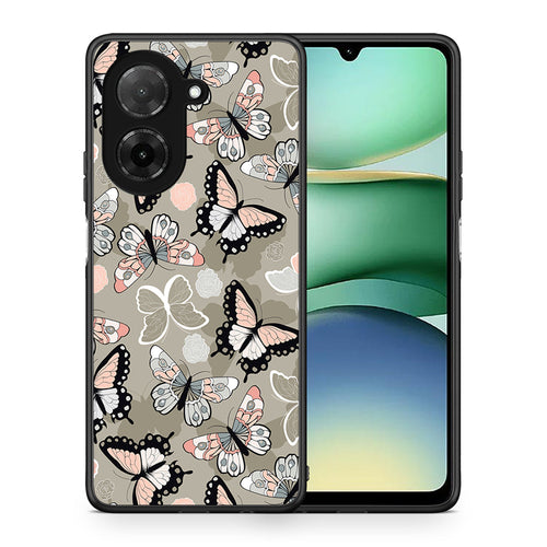 Θήκη Xiaomi Redmi A5 Butterflies Boho από τη Smartfits με σχέδιο στο πίσω μέρος και μαύρο περίβλημα | Xiaomi Redmi A5 Butterflies Boho case with colorful back and black bezels