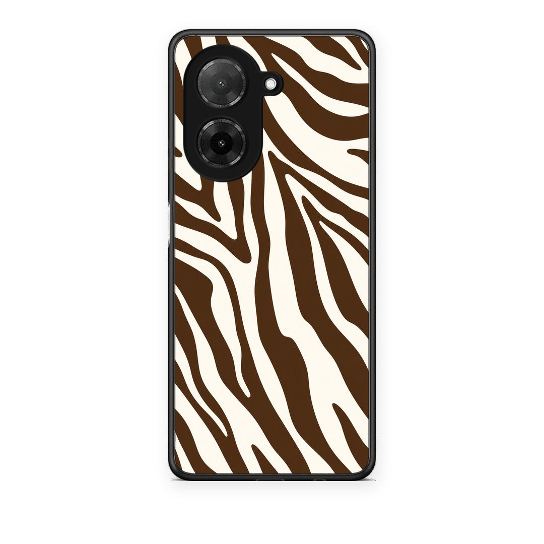 Θήκη Xiaomi Redmi A5 Brown and Cream Zebra Stripes από τη Smartfits με σχέδιο στο πίσω μέρος και μαύρο περίβλημα | Xiaomi Redmi A5 Brown and Cream Zebra Stripes case with colorful back and black bezels