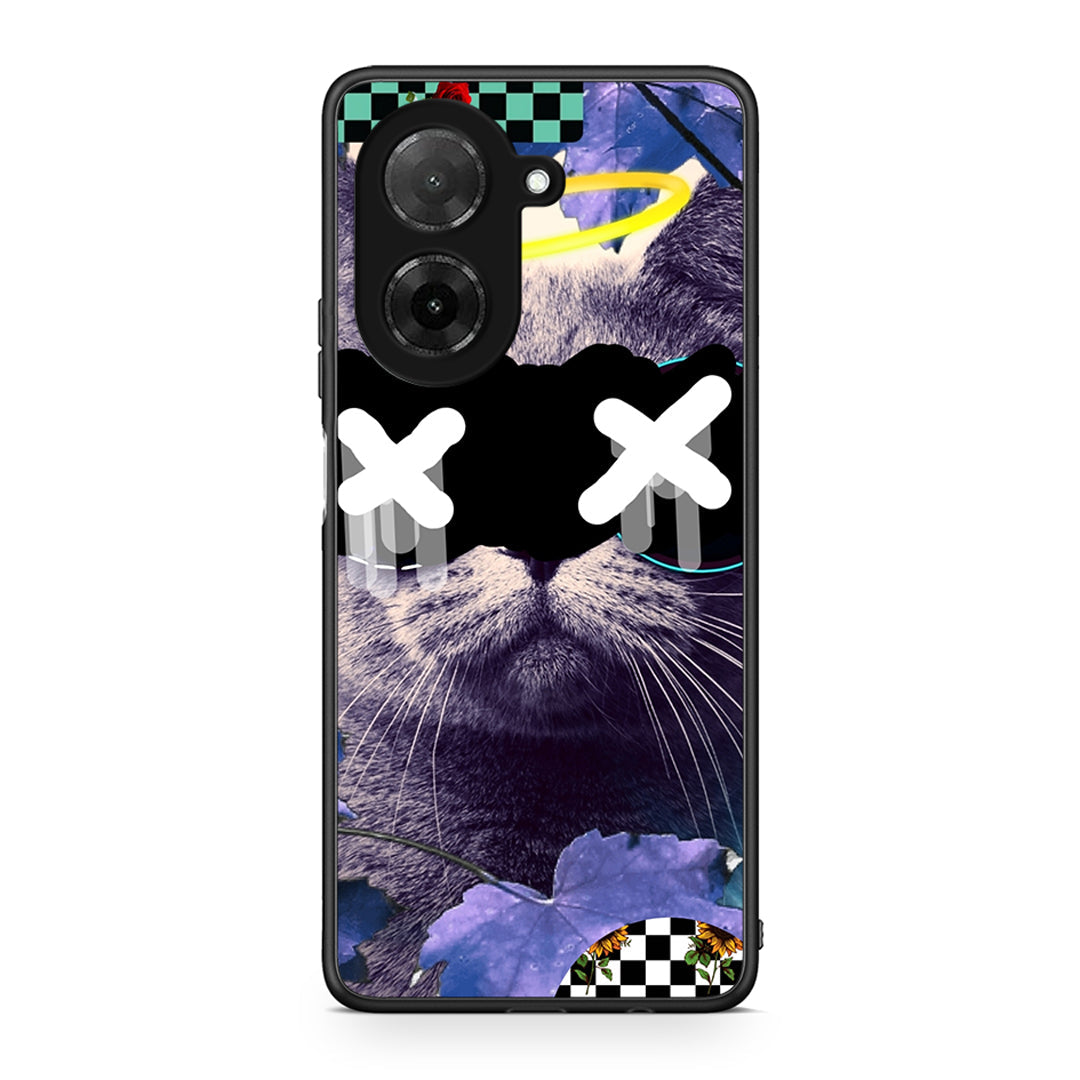 Xiaomi Redmi A5 Cat Collage θήκη από τη Smartfits με σχέδιο στο πίσω μέρος και μαύρο περίβλημα | Smartphone case with colorful back and black bezels by Smartfits
