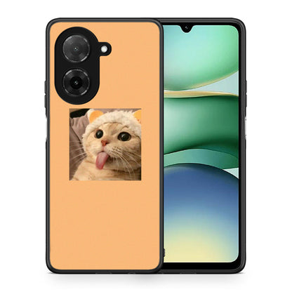Θήκη Xiaomi Redmi A5 Cat Tongue από τη Smartfits με σχέδιο στο πίσω μέρος και μαύρο περίβλημα | Xiaomi Redmi A5 Cat Tongue case with colorful back and black bezels