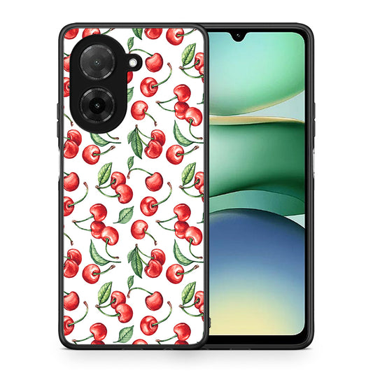 Θήκη Xiaomi Redmi A5 Cherry Summer από τη Smartfits με σχέδιο στο πίσω μέρος και μαύρο περίβλημα | Xiaomi Redmi A5 Cherry Summer case with colorful back and black bezels