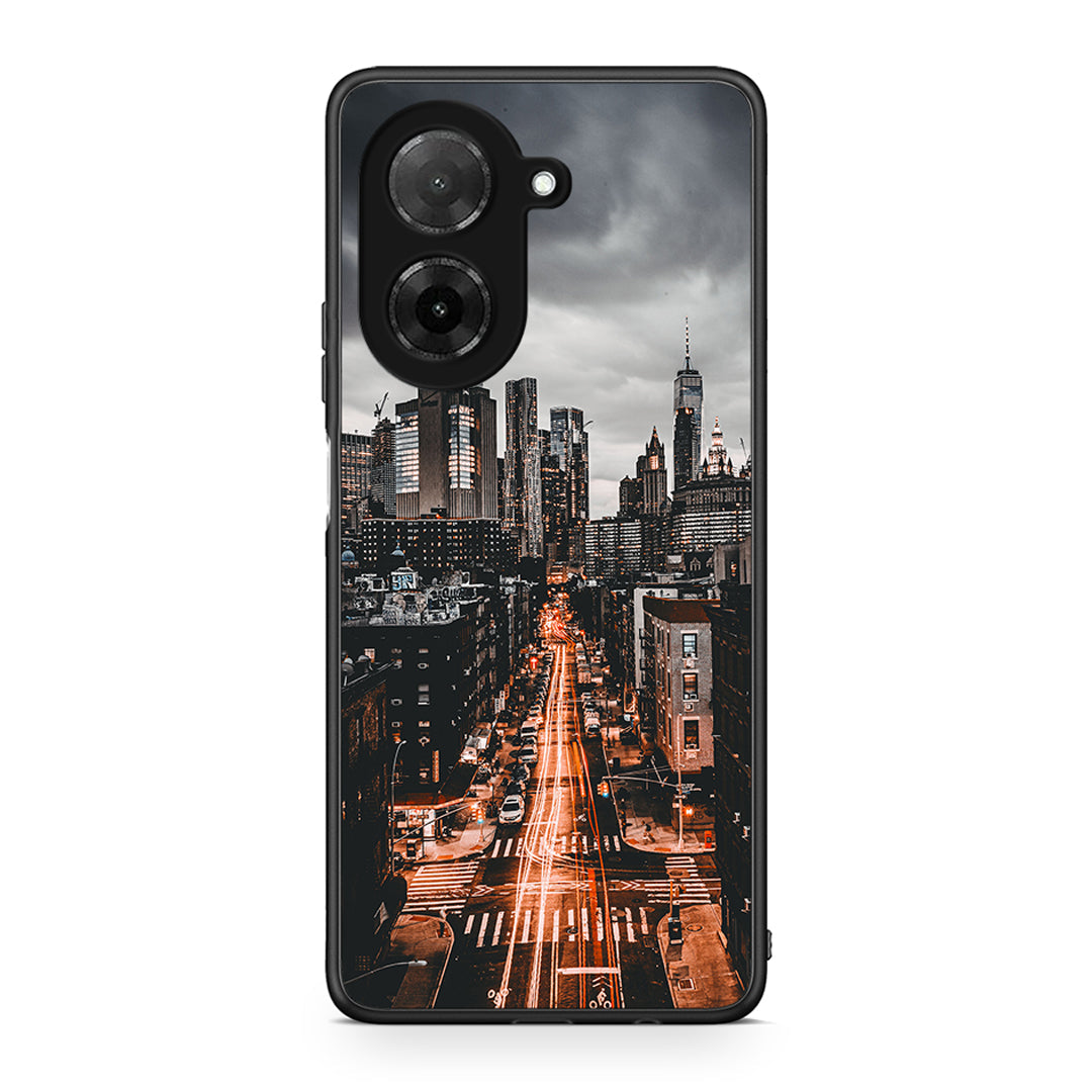Xiaomi Redmi A5 City Lights θήκη από τη Smartfits με σχέδιο στο πίσω μέρος και μαύρο περίβλημα | Smartphone case with colorful back and black bezels by Smartfits
