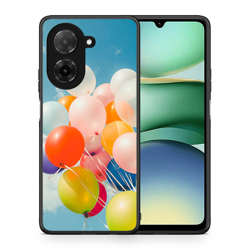 Θήκη Xiaomi Redmi A5 Colorful Balloons από τη Smartfits με σχέδιο στο πίσω μέρος και μαύρο περίβλημα | Xiaomi Redmi A5 Colorful Balloons case with colorful back and black bezels