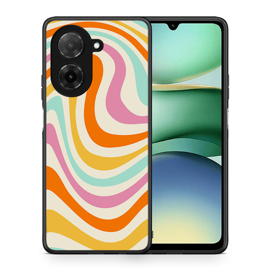 Θήκη Xiaomi Redmi A5 Colourful Waves από τη Smartfits με σχέδιο στο πίσω μέρος και μαύρο περίβλημα | Xiaomi Redmi A5 Colourful Waves case with colorful back and black bezels