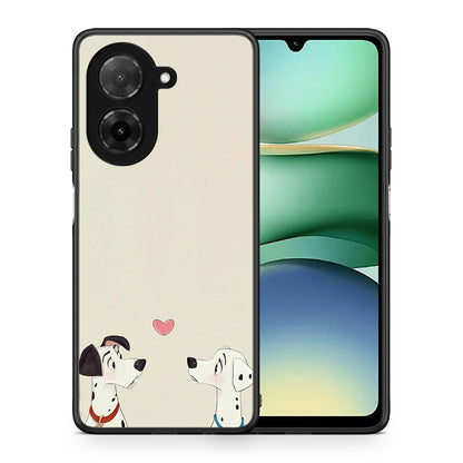 Θήκη Xiaomi Redmi A5 Dalmatians Love από τη Smartfits με σχέδιο στο πίσω μέρος και μαύρο περίβλημα | Xiaomi Redmi A5 Dalmatians Love case with colorful back and black bezels