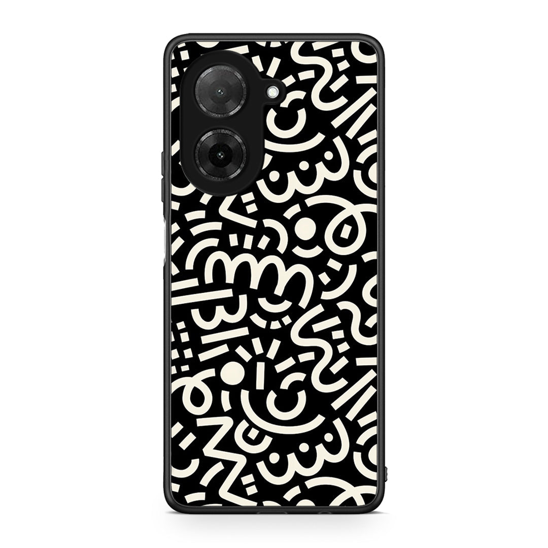 Xiaomi Redmi A5 Doodle Art Θήκη από τη Smartfits με σχέδιο στο πίσω μέρος και μαύρο περίβλημα | Smartphone case with colorful back and black bezels by Smartfits