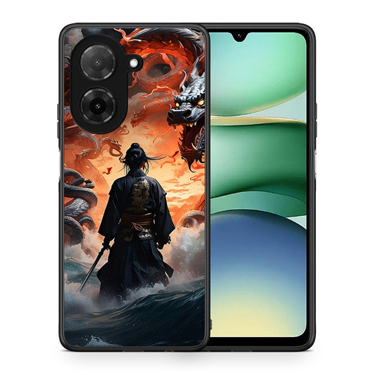 Θήκη Xiaomi Redmi A5 Dragons Fight από τη Smartfits με σχέδιο στο πίσω μέρος και μαύρο περίβλημα | Xiaomi Redmi A5 Dragons Fight case with colorful back and black bezels