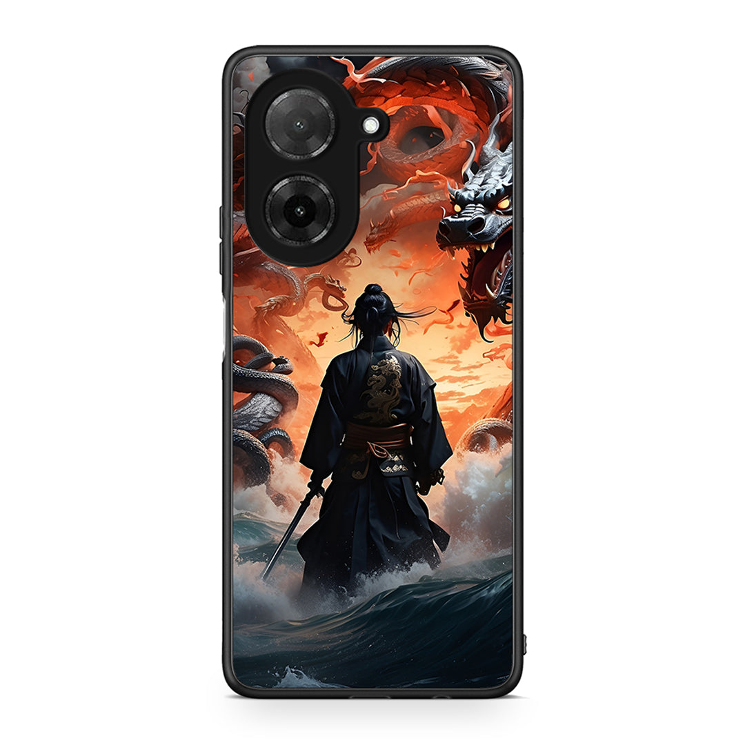 Xiaomi Redmi A5 Dragons Fight θήκη από τη Smartfits με σχέδιο στο πίσω μέρος και μαύρο περίβλημα | Smartphone case with colorful back and black bezels by Smartfits