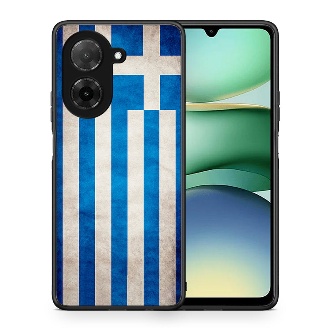 Θήκη Xiaomi Redmi A5 Greek Flag από τη Smartfits με σχέδιο στο πίσω μέρος και μαύρο περίβλημα | Xiaomi Redmi A5 Greek Flag case with colorful back and black bezels