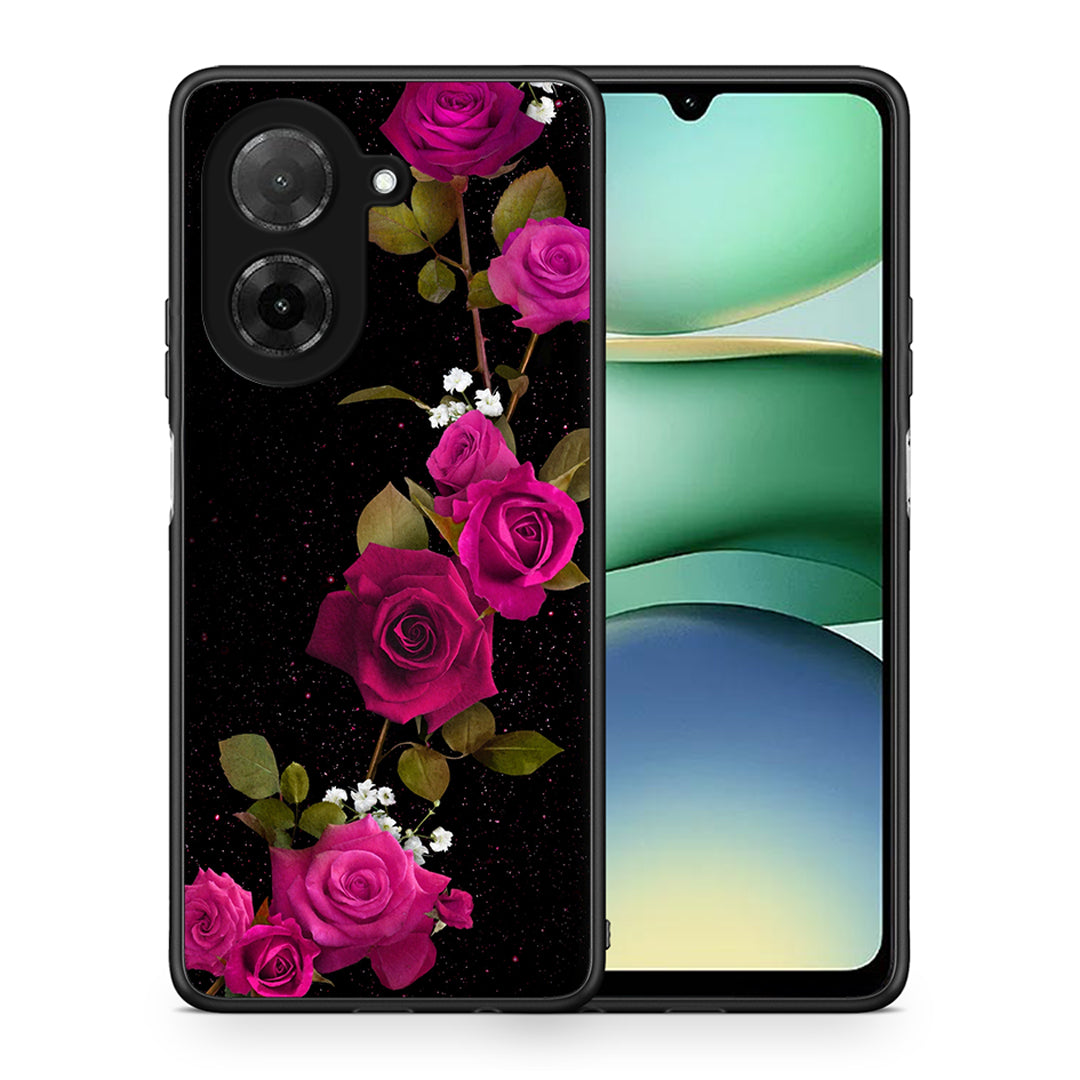 Θήκη Xiaomi Redmi A5 Red Roses Flower από τη Smartfits με σχέδιο στο πίσω μέρος και μαύρο περίβλημα | Xiaomi Redmi A5 Red Roses Flower case with colorful back and black bezels