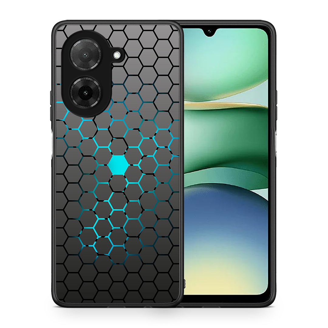 Θήκη Xiaomi Redmi A5 Hexagonal Geometric από τη Smartfits με σχέδιο στο πίσω μέρος και μαύρο περίβλημα | Xiaomi Redmi A5 Hexagonal Geometric case with colorful back and black bezels
