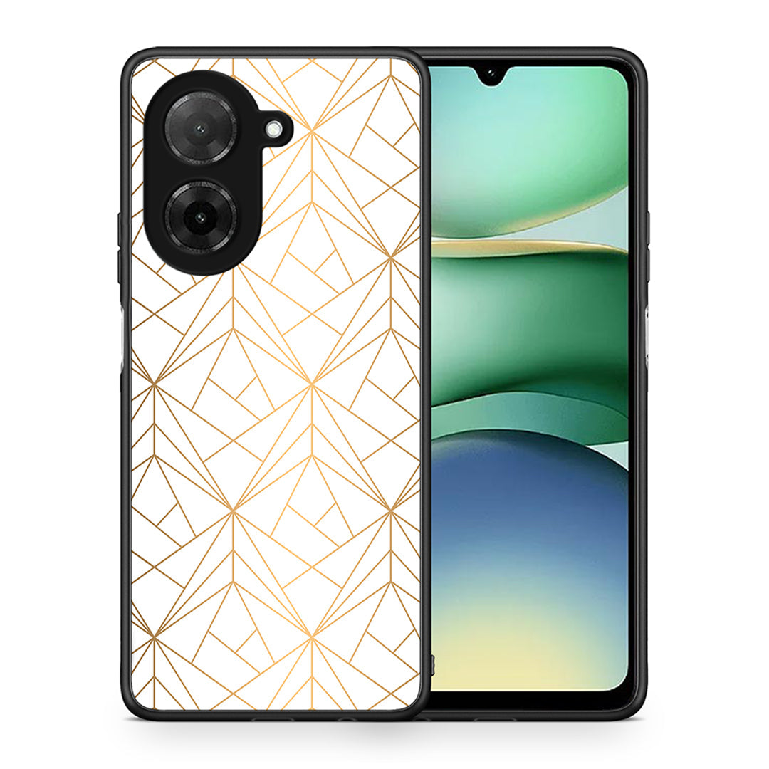 Θήκη Xiaomi Redmi A5 Luxury White Geometric από τη Smartfits με σχέδιο στο πίσω μέρος και μαύρο περίβλημα | Xiaomi Redmi A5 Luxury White Geometric case with colorful back and black bezels