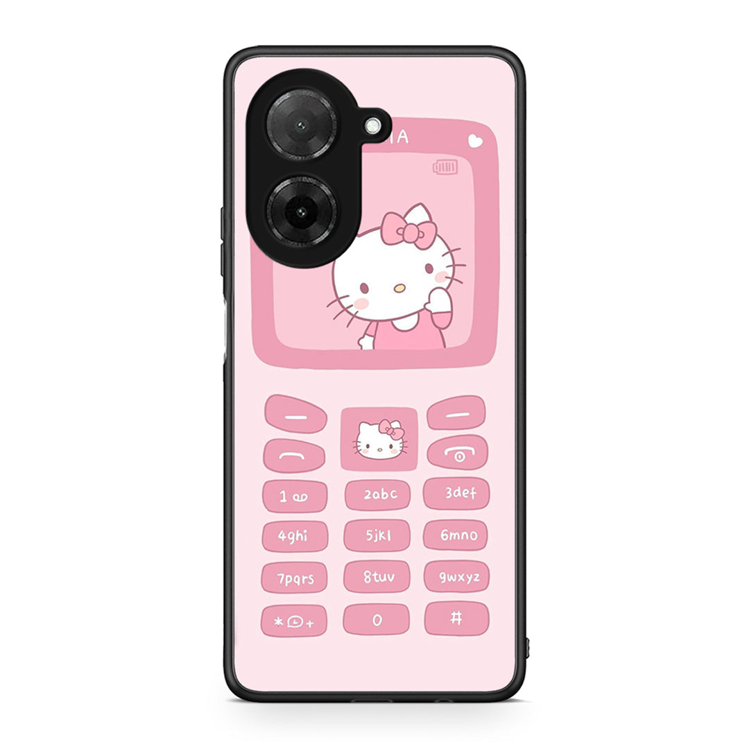 Xiaomi Redmi A5 Hello Kitten Θήκη Αγίου Βαλεντίνου από τη Smartfits με σχέδιο στο πίσω μέρος και μαύρο περίβλημα | Smartphone case with colorful back and black bezels by Smartfits