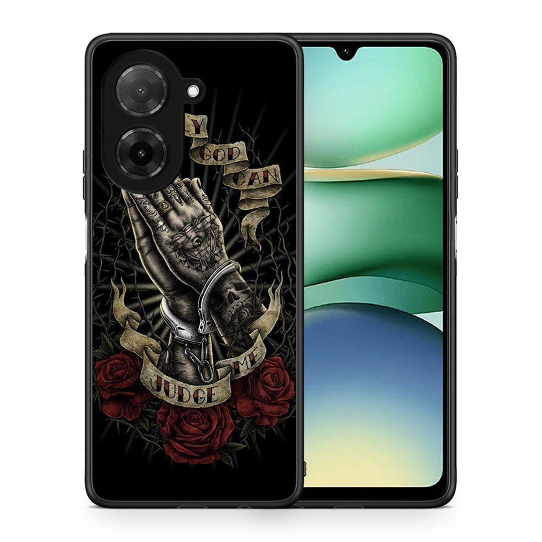 Θήκη Xiaomi Redmi A5 Judge By God από τη Smartfits με σχέδιο στο πίσω μέρος και μαύρο περίβλημα | Xiaomi Redmi A5 Judge By God case with colorful back and black bezels