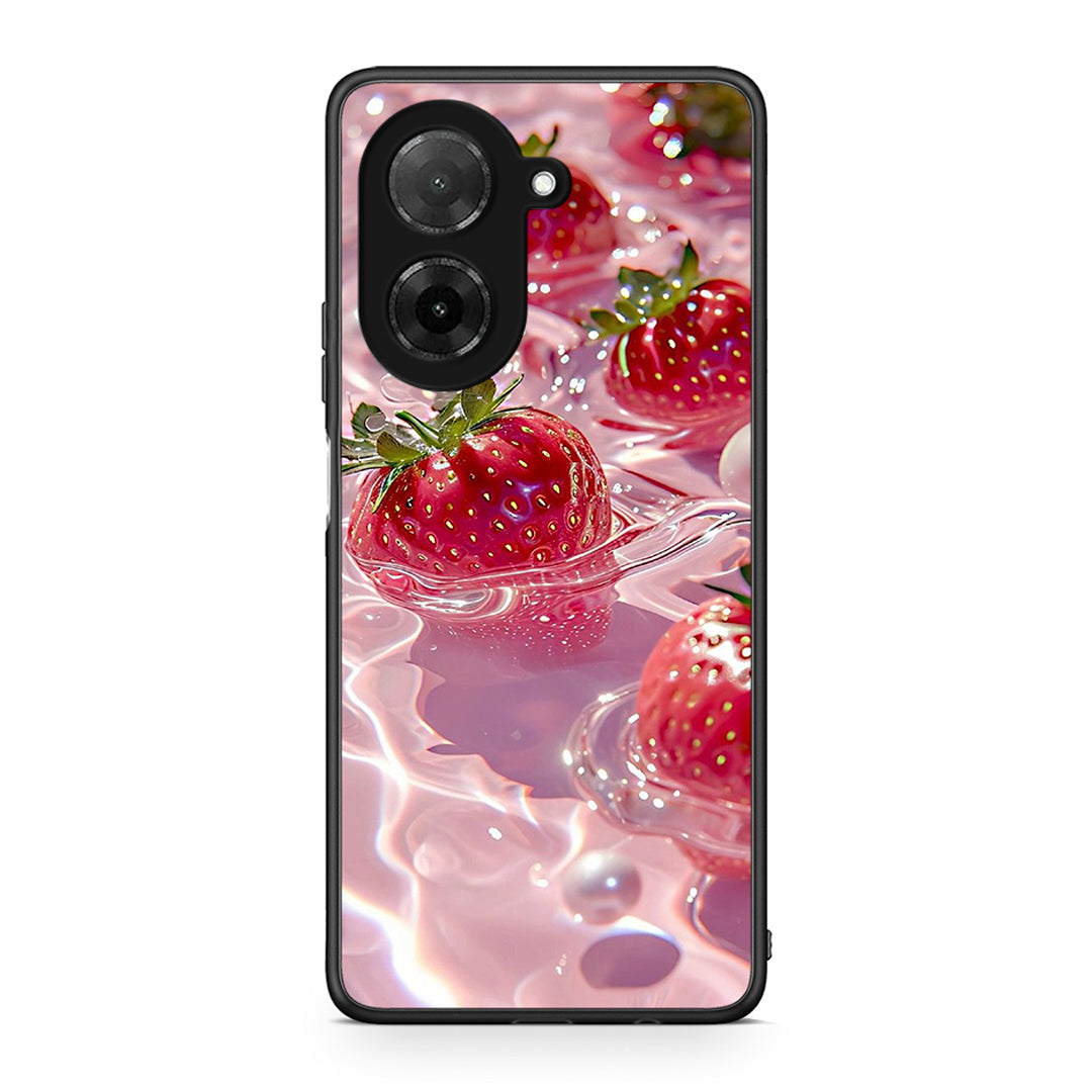 Xiaomi Redmi A5 Juicy Strawberries θήκη από τη Smartfits με σχέδιο στο πίσω μέρος και μαύρο περίβλημα | Smartphone case with colorful back and black bezels by Smartfits