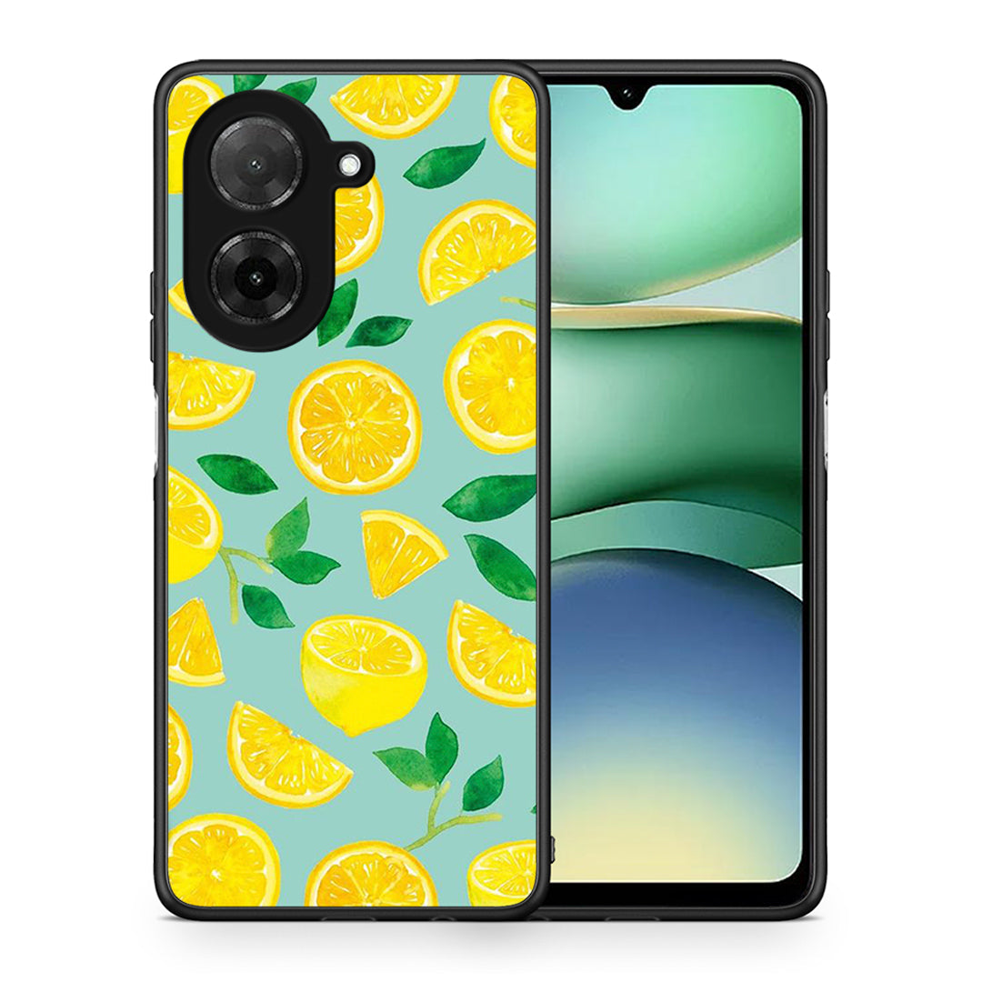 Θήκη Xiaomi Redmi A5 Lemons από τη Smartfits με σχέδιο στο πίσω μέρος και μαύρο περίβλημα | Xiaomi Redmi A5 Lemons case with colorful back and black bezels