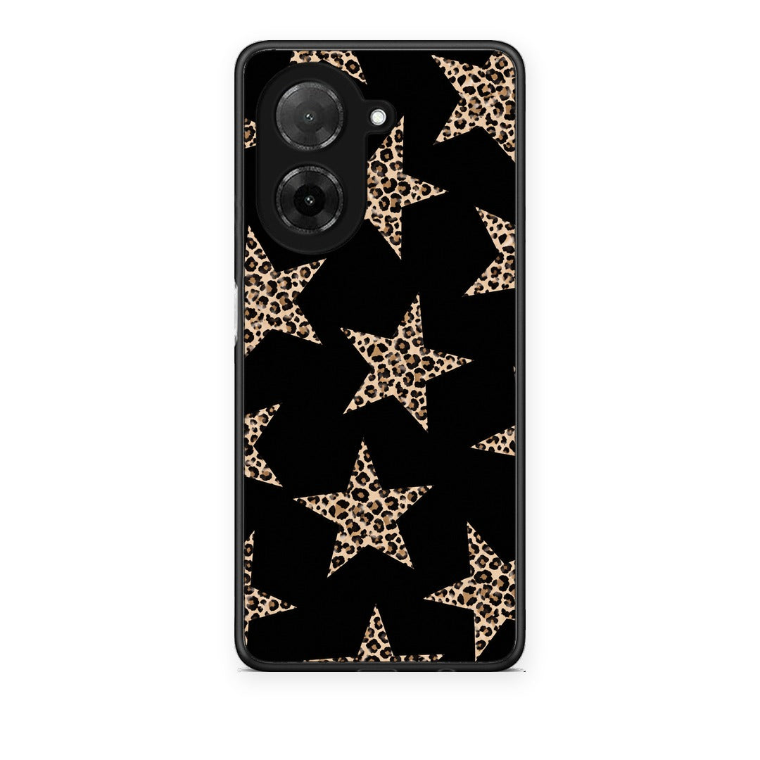 Θήκη Xiaomi Redmi A5 Leopard Stars on Black από τη Smartfits με σχέδιο στο πίσω μέρος και μαύρο περίβλημα | Xiaomi Redmi A5 Leopard Stars on Black case with colorful back and black bezels