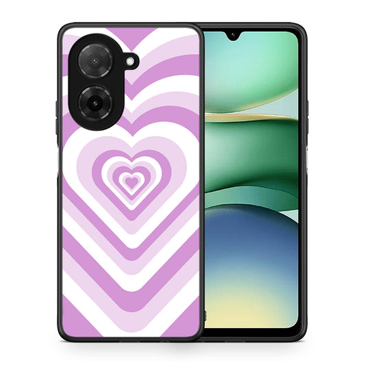 Θήκη Xiaomi Redmi A5 Lilac Hearts από τη Smartfits με σχέδιο στο πίσω μέρος και μαύρο περίβλημα | Xiaomi Redmi A5 Lilac Hearts case with colorful back and black bezels