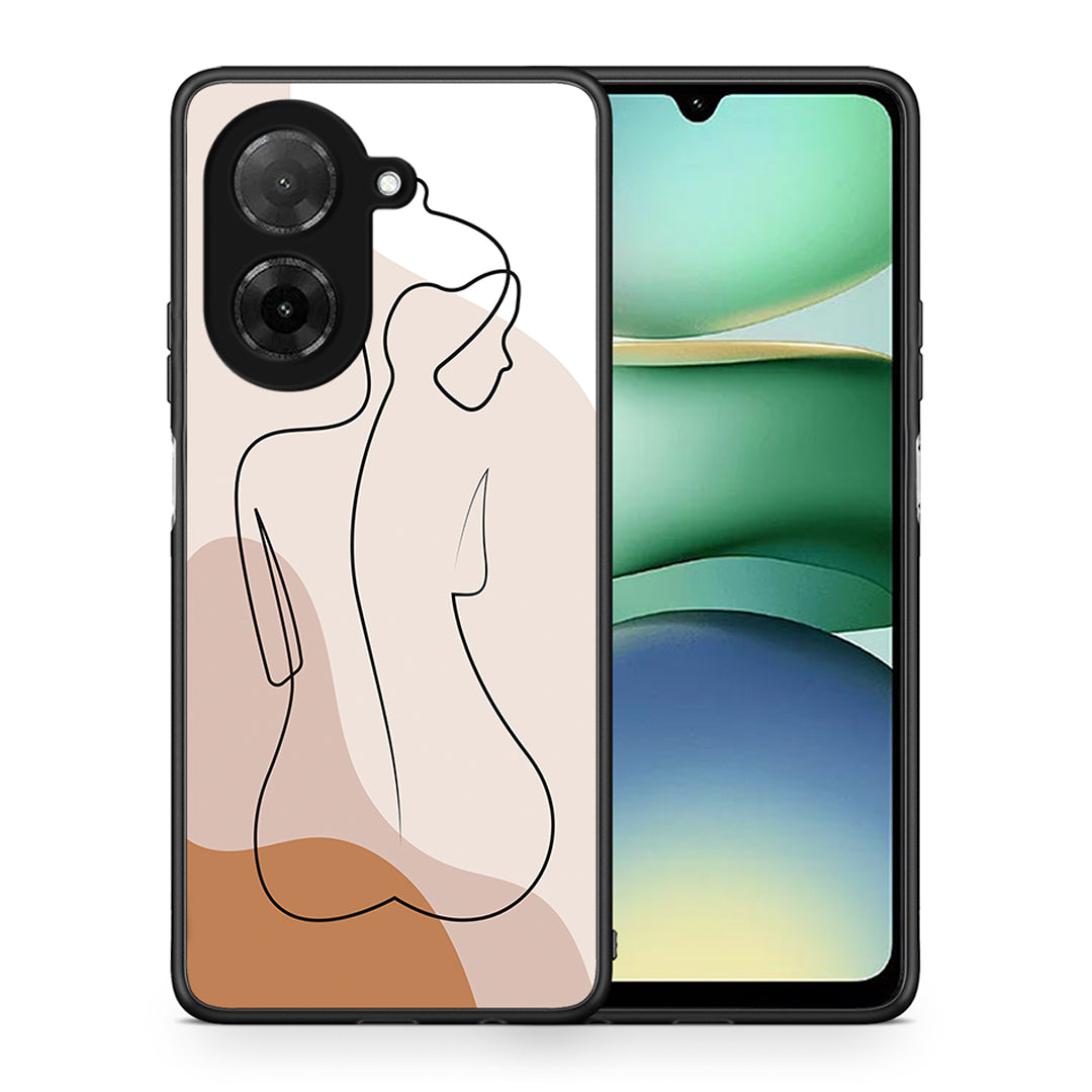 Θήκη Xiaomi Redmi A5 LineArt Woman από τη Smartfits με σχέδιο στο πίσω μέρος και μαύρο περίβλημα | Xiaomi Redmi A5 LineArt Woman case with colorful back and black bezels