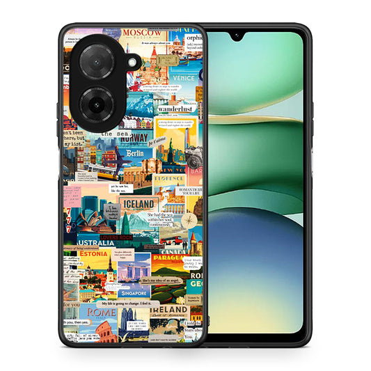 Θήκη Xiaomi Redmi A5 Live To Travel από τη Smartfits με σχέδιο στο πίσω μέρος και μαύρο περίβλημα | Xiaomi Redmi A5 Live To Travel case with colorful back and black bezels