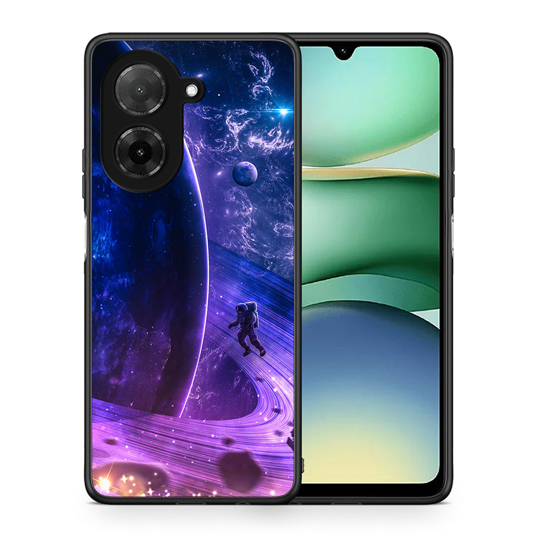 Θήκη Xiaomi Redmi A5 Lost Astronaut από τη Smartfits με σχέδιο στο πίσω μέρος και μαύρο περίβλημα | Xiaomi Redmi A5 Lost Astronaut case with colorful back and black bezels