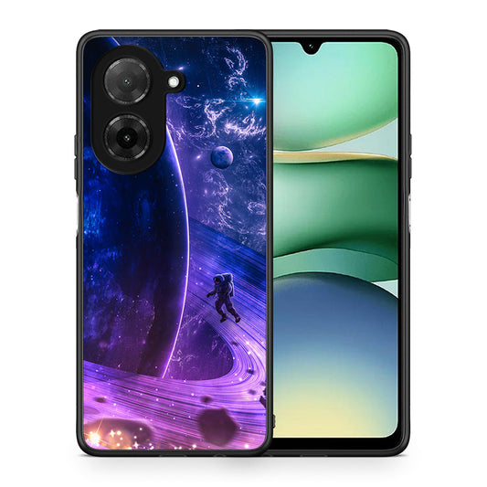 Θήκη Xiaomi Redmi A5 Lost Astronaut από τη Smartfits με σχέδιο στο πίσω μέρος και μαύρο περίβλημα | Xiaomi Redmi A5 Lost Astronaut case with colorful back and black bezels