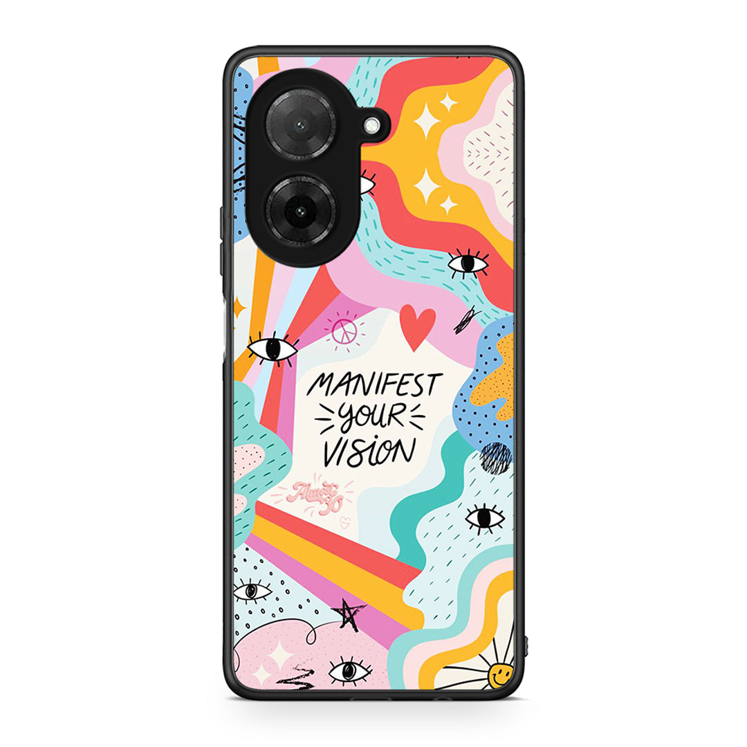 Xiaomi Redmi A5 Manifest Your Vision θήκη από τη Smartfits με σχέδιο στο πίσω μέρος και μαύρο περίβλημα | Smartphone case with colorful back and black bezels by Smartfits