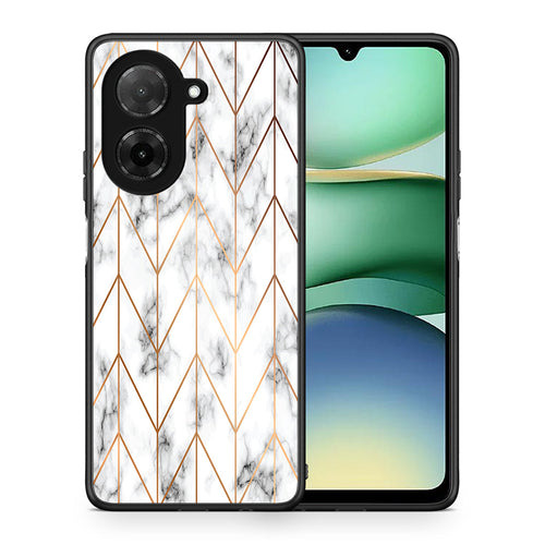 Θήκη Xiaomi Redmi A5 Gold Geometric Marble από τη Smartfits με σχέδιο στο πίσω μέρος και μαύρο περίβλημα | Xiaomi Redmi A5 Gold Geometric Marble case with colorful back and black bezels