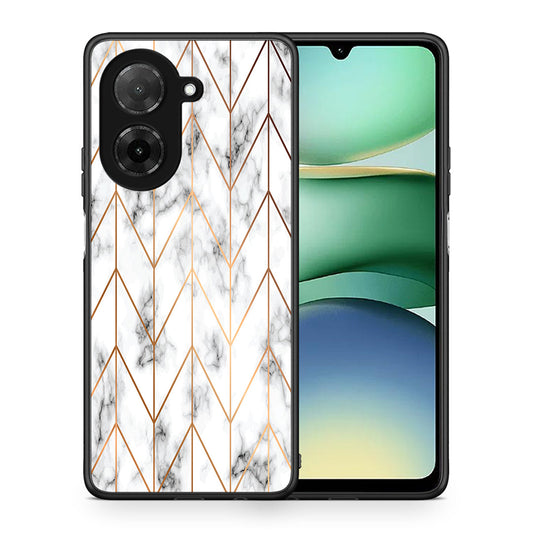 Θήκη Xiaomi Redmi A5 Gold Geometric Marble από τη Smartfits με σχέδιο στο πίσω μέρος και μαύρο περίβλημα | Xiaomi Redmi A5 Gold Geometric Marble case with colorful back and black bezels