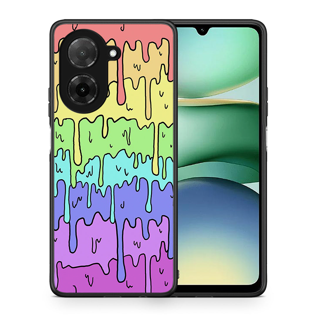 Θήκη Xiaomi Redmi A5 Melting Rainbow από τη Smartfits με σχέδιο στο πίσω μέρος και μαύρο περίβλημα | Xiaomi Redmi A5 Melting Rainbow case with colorful back and black bezels