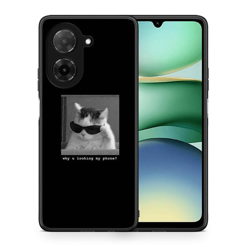 Θήκη Xiaomi Redmi A5 Meme Cat από τη Smartfits με σχέδιο στο πίσω μέρος και μαύρο περίβλημα | Xiaomi Redmi A5 Meme Cat case with colorful back and black bezels