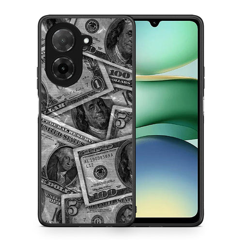Θήκη Xiaomi Redmi A5 Money Dollars από τη Smartfits με σχέδιο στο πίσω μέρος και μαύρο περίβλημα | Xiaomi Redmi A5 Money Dollars case with colorful back and black bezels